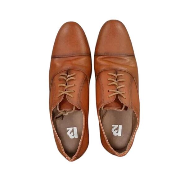 Report Shoes Mens 9 Oxfords Cap Toe Dress Formal Dominic Fashion Classic Brown